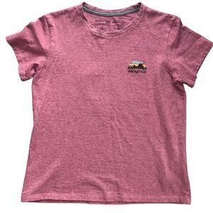 Patagonia women’s skyline stencil responsibili-tee evening mauve size small
